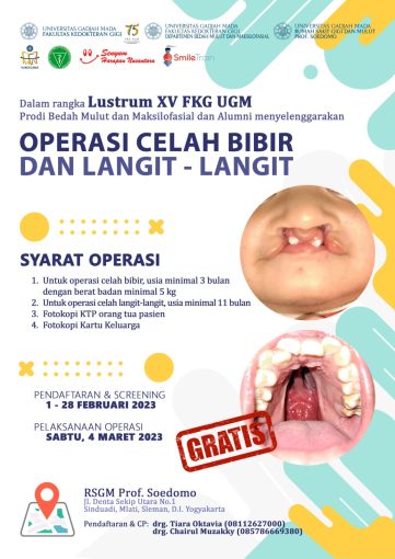 Operasi Celah Bibir Dan Langit Langit Gratis Rsgm Ugm Prof Soedomo 